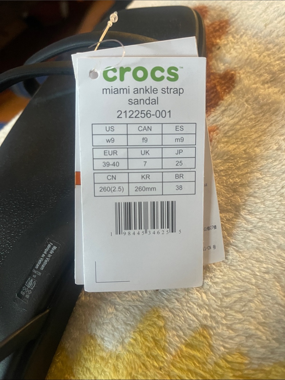 CROCS Black Strappy T-Bar Ankle Sandals - Picture 6 of 6